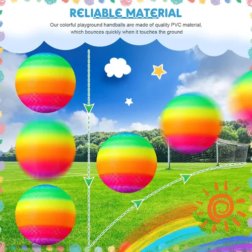 Vista 5 de Hanaive 6 pelotas inflables de goma de 10 pulgadas con bomba y bolsa de almacenamiento, Kickball hinchable para adultos, deportes al aire libre