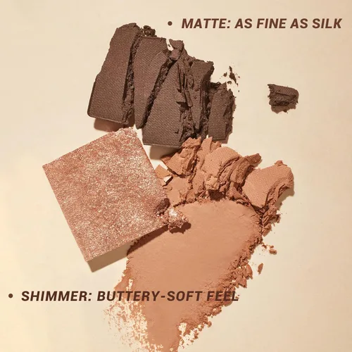 Vista 6 de INTO YOU Paleta de sombra de ojos nude, 4 colores mate, paleta de sombra de ojos brillante y brillante, pigmentos neutros cálidos desnudos, sombra