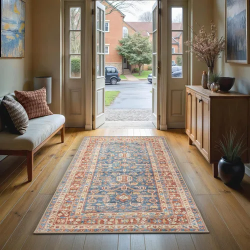Vista 209 de GLN Rugs Traditional Collection - Alfombra de felpilla lavable a máquina, tradicional lavable, antideslizante, alfombra de felpilla de pelo corto