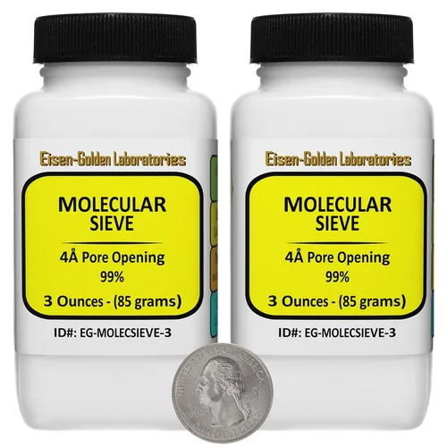 Vista 8 de Tamiz molecular [apertura de poros 4A] 99% grado de laboratorio 8x12 cuentas de malla 1.1 libras en tres botellas