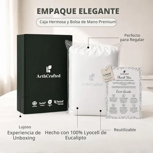 Vista 7 de Sábanas 100% Tencel, bolsillo profundo de 18 pulgadas Blanco brillante