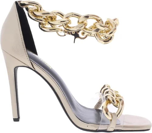 Vista 2 de True Religion Milagros Womens Faux Leather Chain Trim Dress Sandals