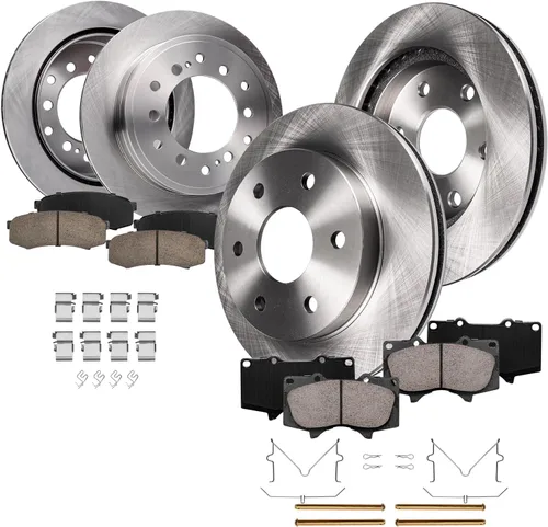Vista 16 de Detroit Axle - Kit de frenos para Nissan Rogue 2014-2019, 2015 2016 2017 2018 Rotores de freno de disco de cerámica Reemplazo de pastillas de freno