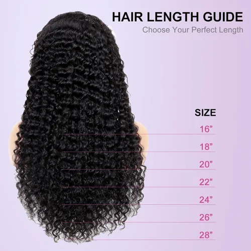 Vista 4 de Juvid 100% Cabello Virgen Sin Procesar, Peluca de 200% de Densidad 13x6 HD Transparente, Cabello Humano Profundo Ondulado, Prearrancada con Cabello