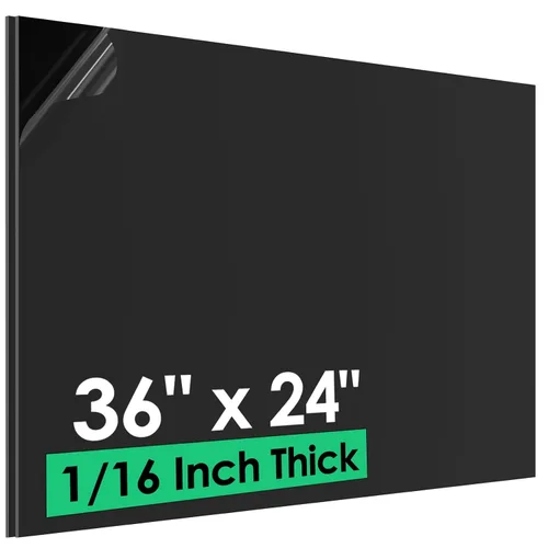 Vista 12 de CREGEAR Hoja de plástico ABS de 12 x 12 x 1/16 pulgadas, paquete de 6 Tablero termoplástico rígido negro para letreros, manualidades, proyectos