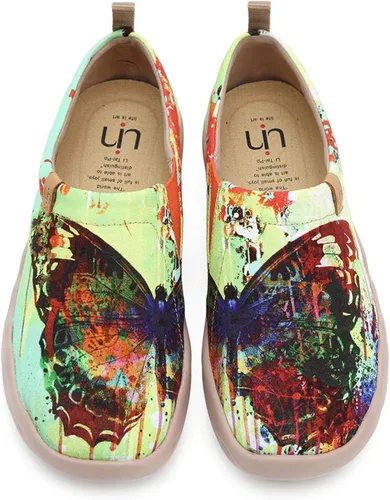 Vista 7 de UIN Mocasines casuales para mujer, de viaje, pintados, para caminar, ligeros, cómodos, de lona, tenis de moda