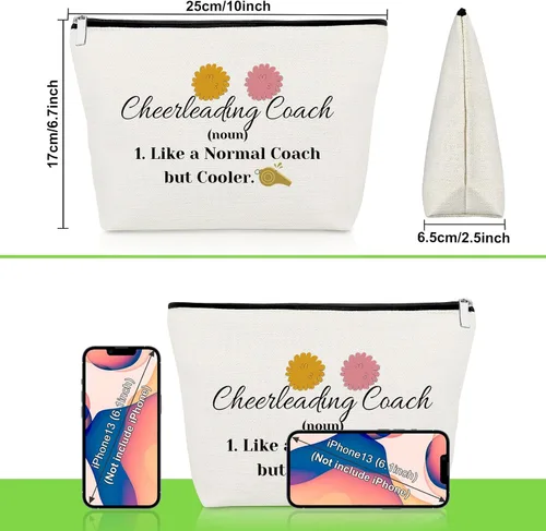 Vista 4 de Regalo de animadora para niñas, bolsa de maquillaje de animadora para animadoras, bolsa de cosméticos para entrenador de jubilación, regalo