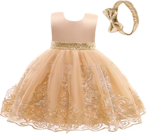 Vista 3 de Vestido Fkkfyy con flor, vestido para boda, para niña de 0-12 meses