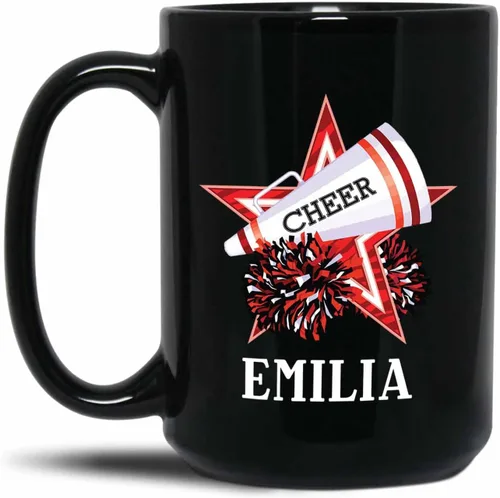 Vista 32 de Taza de café de fútbol personalizada con nombre, regalos para hombres, mujeres, amantes del fútbol, taza de cerámica negra personalizada de 11 onzas