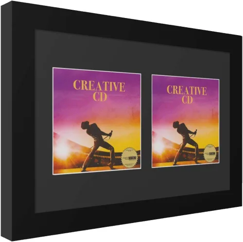 Vista 3 de Creative Picture Frames Marco de música artística de doble cubierta de CD de 8 x 12 pulgadas con paspartú negro de pie o exhibición de pared