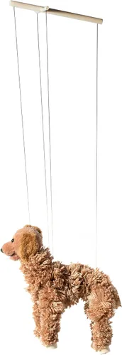 Vista 7 de Artisan Owl Golden Retriever Marionette Puppet - Perro de hilo con patas de madera, cuerdas desmontables (marrón)