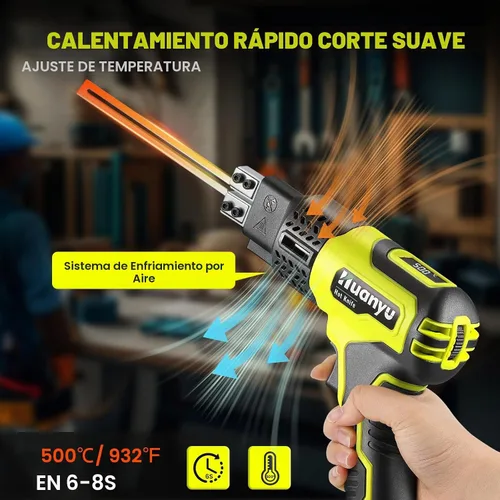 Vista 4 de Huanyu Cuchillo caliente inalámbrico 2 cuchillas 4 "+6" Set 3.0Ah batería