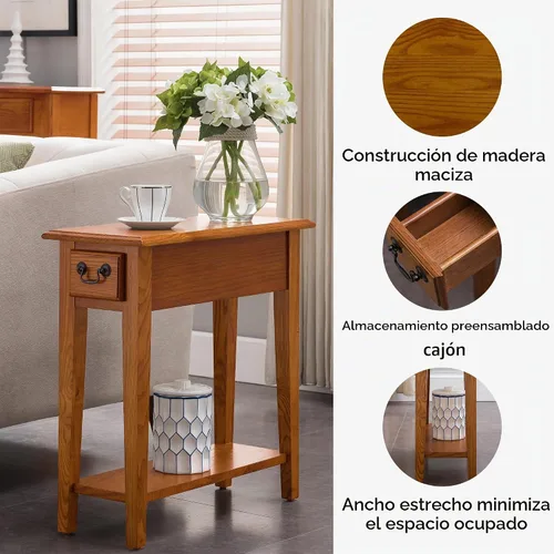 Vista 4 de Mesilla lateral de Leick, Abedul, MEDIUM OAK roble medio/negro