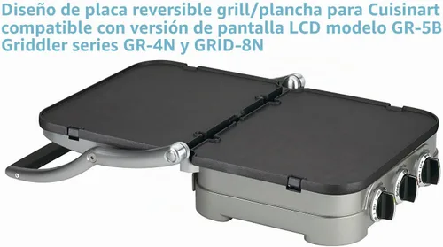 Vista 4 de UsKitchen Plato reversible para parrilla Cuisinart GR-4N 5 en 1
