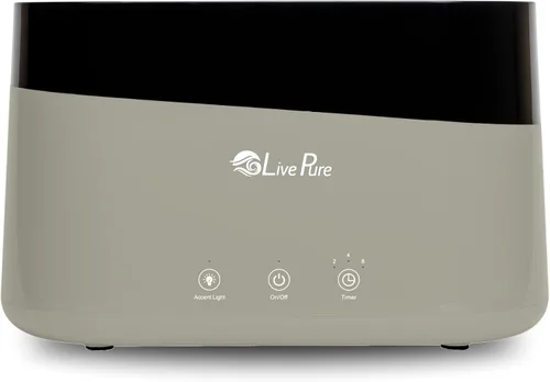 Vista 7 de LivePure LP300HUM Aqua Flame Humidificador de niebla fría – Pequeño humidificador ultrasónico de plantas para interiores con difusor de aceite