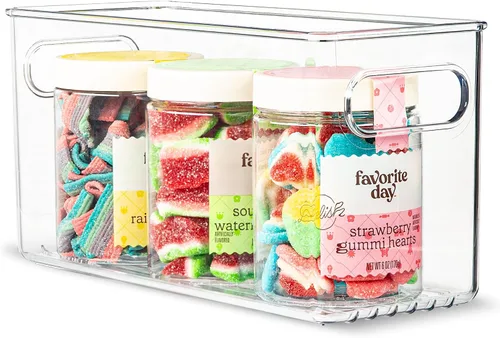Vista 29 de Contenedor de plástico transparente para almacenamiento de alimentos con asas para organizar cocina, despensa, refrigerador, congelador, despensa