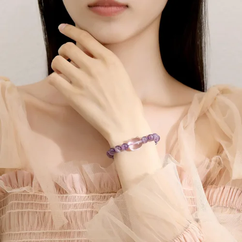 Vista 4 de MAIBAOTA Pulsera de gato, regalo de joyería de gato para mujeres y hombres, pulsera de cristal de 0.315 in para buena suerte, atracción de dinero