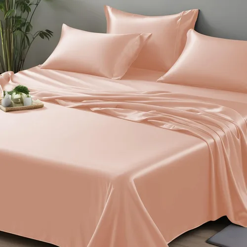 Vista 33 de LINENWALAS Sábana plana Full solamente - Sábana de cama de rayón derivado de seda de bambú, sábana premium transpirable refrescante, sábana superior