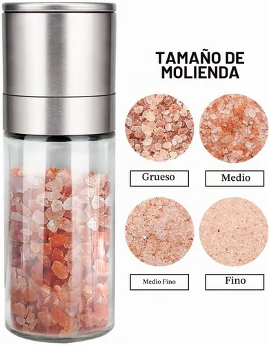 Vista 4 de Gulex® Molinillo de Sal y Pimienta, Recargable, Grosor Ajustable, Molinillo de Pimienta Negra, Shaker de Sal Marina de Acero Inoxidable con Rotor