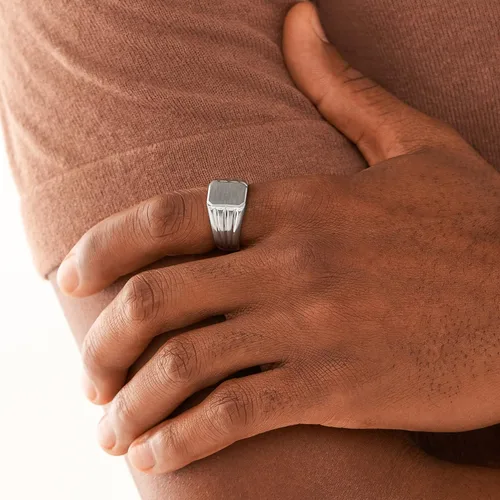 Vista 5 de Fossil Anillo de acero inoxidable para hombre