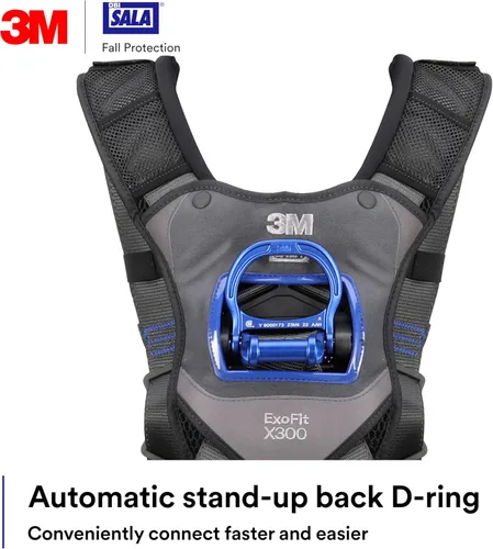 Vista 6 de 3M DBI-SALA ExoFit X300 X-Style - Arnés de seguridad para escalada en torre con eslinga de asiento rígido, acolchado de espalda y cadera, hebillas