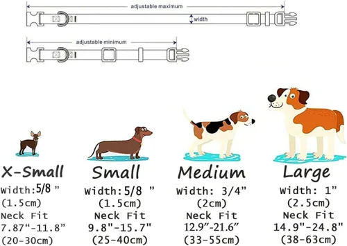 Vista 3 de Mihqy - Collar de perro, patrones geométricos florales, tribales, bohemios, collar de estilo étnico, suave y ajustable, para perros pequeños