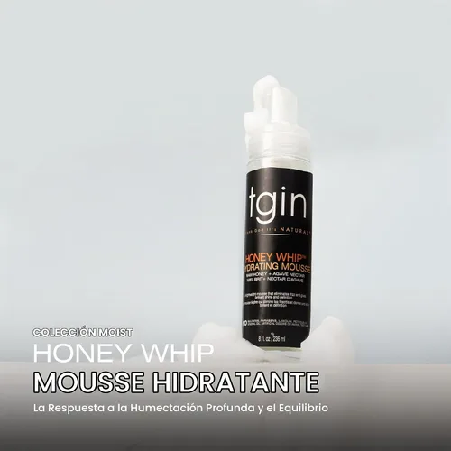 Vista 2 de tgin Honey Whip - Mousse hidratante para cabello natural, seco, rizado y dañado, 8 onzas