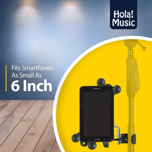 Vista 3 de ¡Hola! HM-MTH, soporte para tableta, micrófono y celular, para aparatos con pantallas de 6 a 15 pulgadas