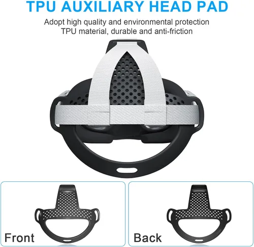 Vista 3 de OUKNAK Accessories Set Compatible with Quest 3, Silicone Protective Cover Case Set for Quest 3, Controller Grips, Front Shell Headset Cover and Face