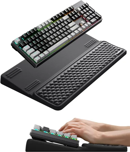 Vista 12 de Vaydeer Reposamuñecas para teclado, soporte de teclado con soporte de muñeca, elevador ergonómico de espuma viscoelástica suave para 60% -65%