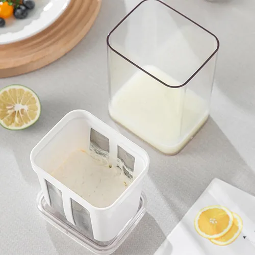 Vista 6 de MagiDeal Colador de yogur, colador de alimentos, herramientas de cocina, reutilizable, filtro de yogur casero, taza de filtro de leche de soja
