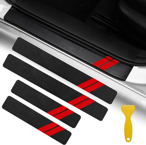 Vista 9 de YOSRTER 4 calcomanías decorativas para umbral de puerta, para Dodge Charger Challenger Durango Journey, ajuste universal para todos los autos Dodge