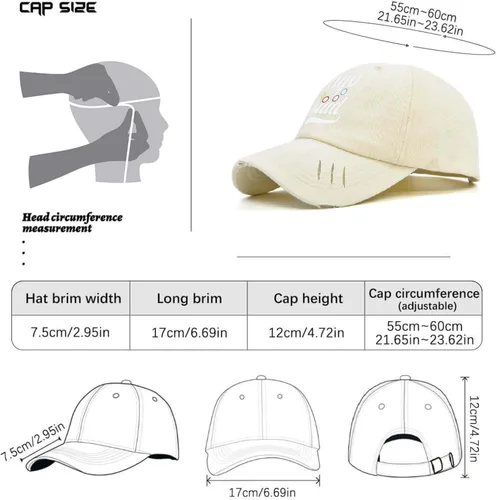 Vista 4 de Baseball Cap Caps Bingo Squad Dad Hats for Men Vintage Denim Hat Adjustable