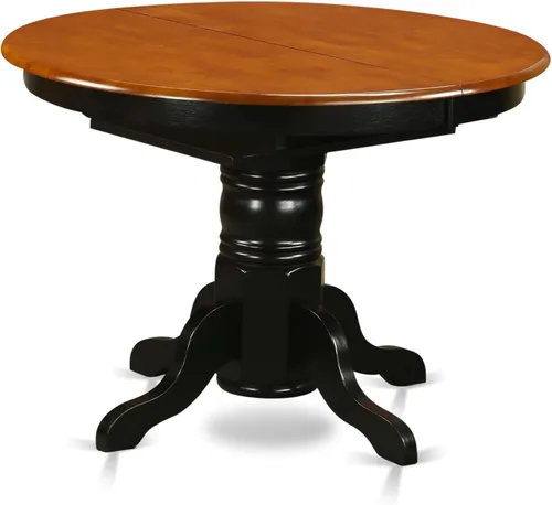 Vista 6 de East West Furniture AVPL5-BCH-W - Juego de mesa de cocina de 5 piezas para 4 personas, incluye una mesa de comedor ovalada con hoja de mariposa y 4