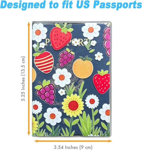 Vista 3 de Funda impermeable transparente para pasaporte, protector de pasaporte de plástico, artículos esenciales de viaje, unisex para adultos, con funda