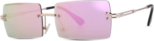 Vista 3 de Gafas de sol rectangulares para hombres/mujeres, gafas de sol pequeñas sin montura cuadrada