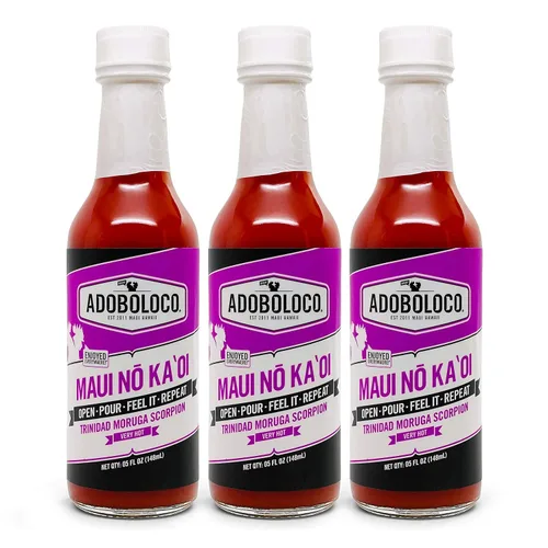 Vista 13 de Adoboloco ¡Salsa picante FIYA! FIYA! (paquete de 3) Salsa de 5 oz Mezcla de salsa de chile ardiente extremadamente picante súper sabrosa