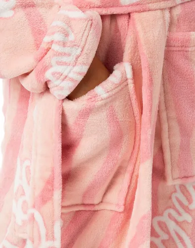 Vista 5 de Barbie Hooded Bathrobe All Over Print Dressing Gown Womens robe