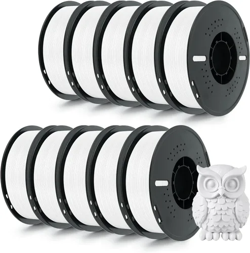 Vista 33 de Kingroon Filamento de impresora 3D PLA Plus (PLA+), 10 rollos, precisión dimensional +/- 0.001 in, carrete de 22 libras (22 libras), 0.069 in, negro