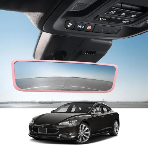 Vista 6 de Marco protector de espejo retrovisor de automóvil, cubierta protectora de silicona para el borde del espejo retrovisor compatible con el modelo 3 Y