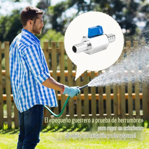 Vista 6 de Paquete de 2 mini válvulas de bola de acero inoxidable 304 con púas de identificación de manguera de 1/2 pulgada, kit de abrazaderas para agua