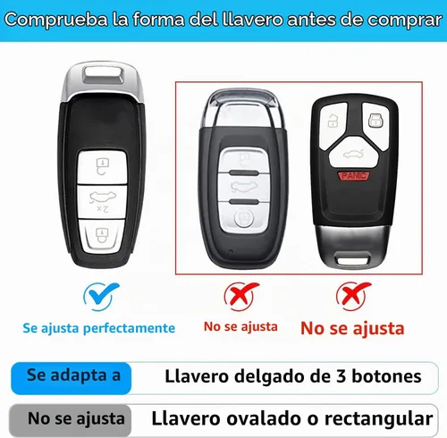 Vista 2 de OLLEN - Funda de piel auténtica sin tornillos, apta para Audi A3 A6 A6L A7 A8 Q7 Q8 E-Tron S3 S6 S7 SQ7 RS6 RS7, etc., protector de llave Azul