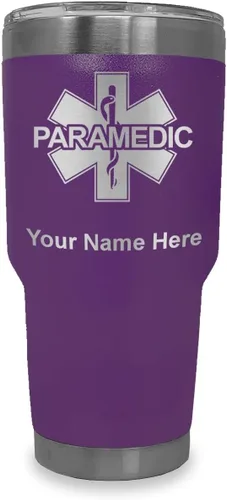 Vista 37 de LaserGram Vaso aislado al vacío de 20 onzas, paramédico, grabado personalizado incluido (negro) Engraved Gift for Paramedics, Vacuum Insulated