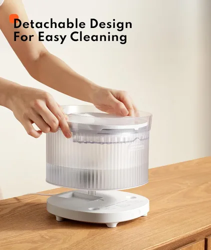 Vista 7 de Fuente de agua para gatos con bomba inalámbrica HomeRunPet - Diseño desmontable para fácil limpieza, dispensador de agua para múltiples gatos