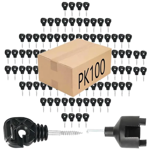 Vista 4 de PK100 - Cerca eléctrica de múltiples usos aislantes en verde con 1 herramienta de zócalo gratis/portabrocas