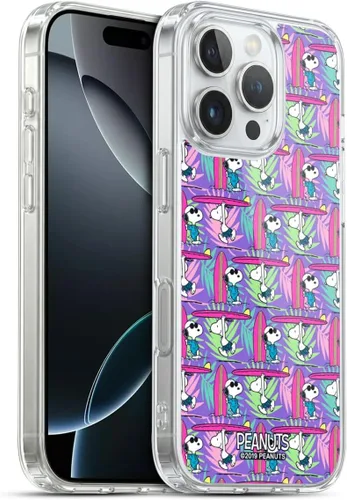 Vista 176 de Head Case Designs Funda de gel suave con licencia oficial de Peanuts Tropical Surf Snoopy Aloha Disco compatible con Apple iPhone 13 Mini Surf