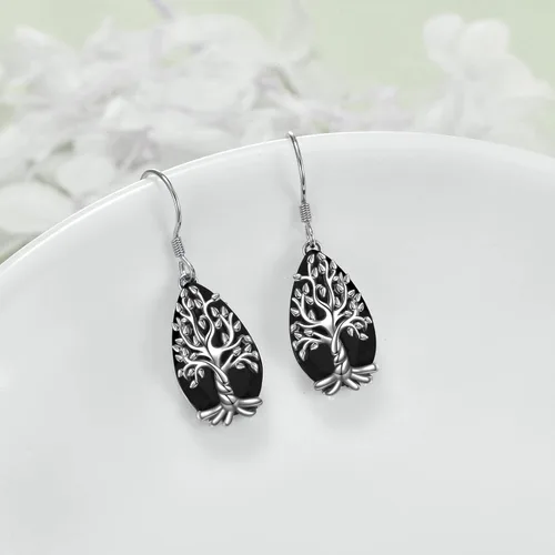 Vista 2 de YFN Aretes de tulipán de piña y margarita de fresa, plata esterlina, aretes colgantes de fruta, joyería de flores para mujeres y niñas