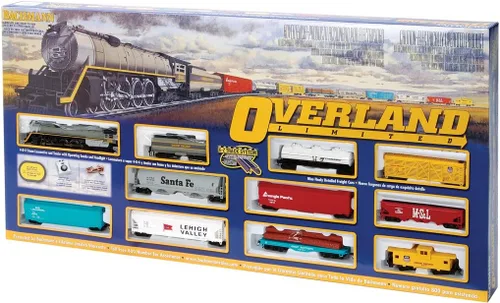 Vista 4 de Trenes Overland Limited de Bachmann listo para correr, juego de trenes a escala HO