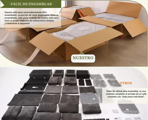 Vista 5 de asunflower Sofá cama modular con almacenamiento de 118 pulgadas, sofás seccionales en forma de U para sala de estar, sofá cama de gran tamaño de 6 a