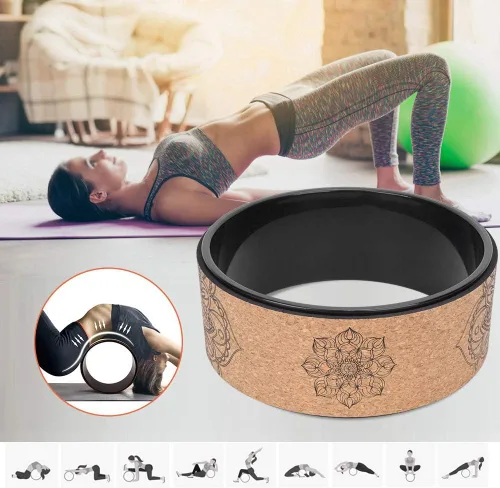Vista 2 de Rueda de yoga de goma sintética de alta densidad para estiramiento y flexibilidad para ayudar a dolores de espalda y tensión, desgarro, diseño